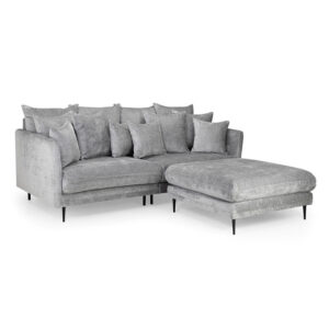 Turin 3 Seater Sofa with Footstool Grey