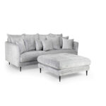 Turin 3 Seater Sofa with Footstool Light Grey
