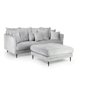 Turin 3 Seater Sofa with Footstool Light Grey