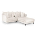 Turin 3 Seater Sofa with Footstool Light Natural