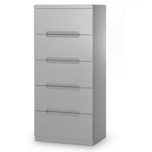 Manhattan 5 Drawer Narrow Chest - Grey