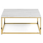 Scala Gold White Marble Top Coffee Table