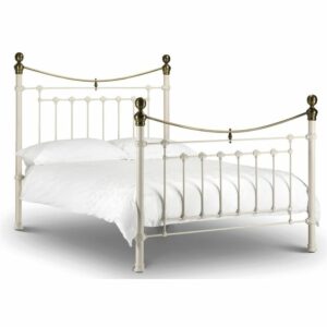 Victoria Bed - Stone White & Brass (JB)