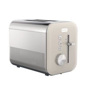 Breville High Gloss 2 Slice Toaster VTT967 - Cream & Stainless Steel