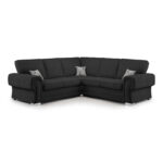 Verona Fullback Large Corner Sofa Black