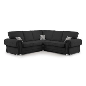 Verona Fullback Large Corner Sofa Black