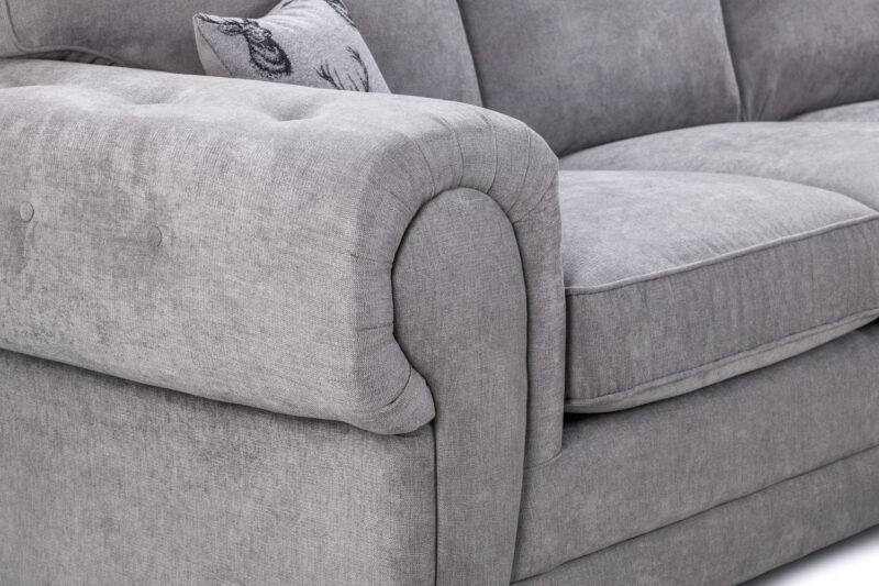 Verona Fullback 3 Seater Sofa Grey - Image 2