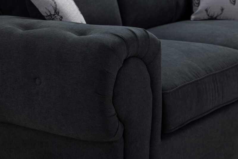 Verona Fullback Left Hand Facing Corner Sofabed Black - Image 3