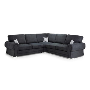 Verona Fullback Large Corner Sofabed Black