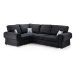 Verona Fullback Left Hand Facing Corner Sofabed Black