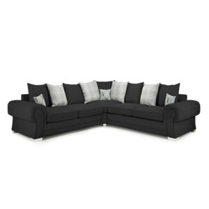 Verona Scatterback Large Corner Sofabed Black