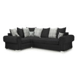 Verona Scatterback Left Hand Facing Corner Sofabed Black