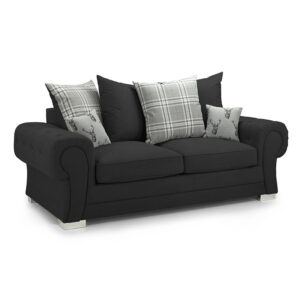 Verona Scatterback 3 Seater Sofabed Black