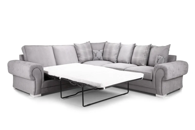 Verona Scatterback Right Hand Facing Corner Sofabed Grey - Image 2