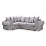 Verona Scatterback Left Hand Facing Corner Sofabed Grey