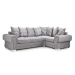 Verona Scatterback Right Hand Facing Corner Sofabed Grey
