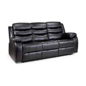 Vista Recliner 3 Seater Sofa Black