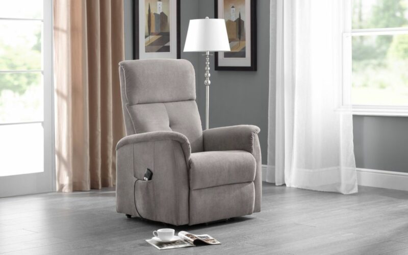 Ava Modern Compact Rise & Recline Chair - Taupe Velvet (JB) - Image 2