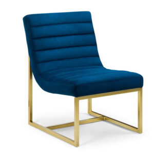 Bellagio Velvet Chair - Blue & Gold