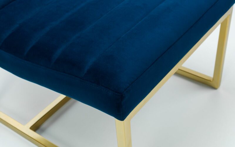 Bellagio Velvet Chair - Blue & Gold - Image 3