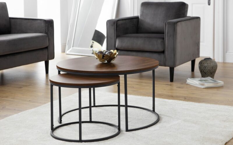 Bellini Nesting Coffee Tables - Walnut / Black (JB) - Image 2