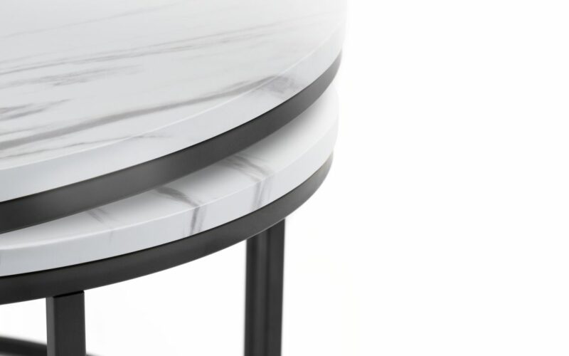 Bellini Nesting Coffee Tables - White Marble - Image 2