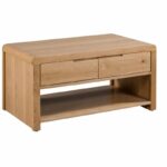 Curve Oak Coffee Table with Large Drawer (JB)