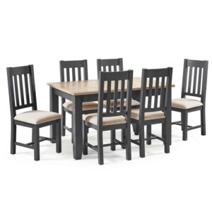 Bordeaux 6 Seater Dark Grey Dining Set