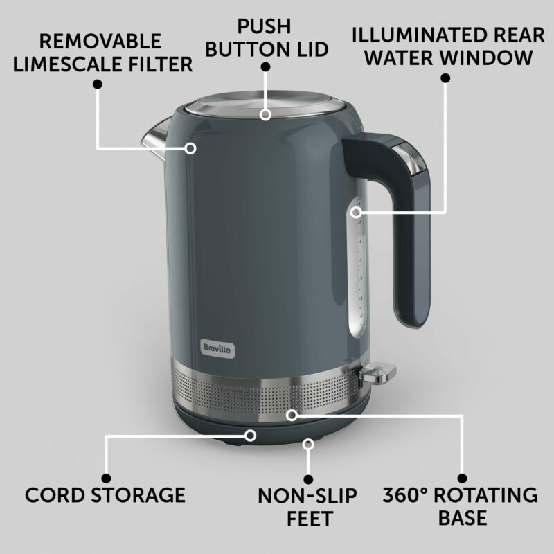 Breville High Gloss Kettle VKT154 - Grey - Image 4
