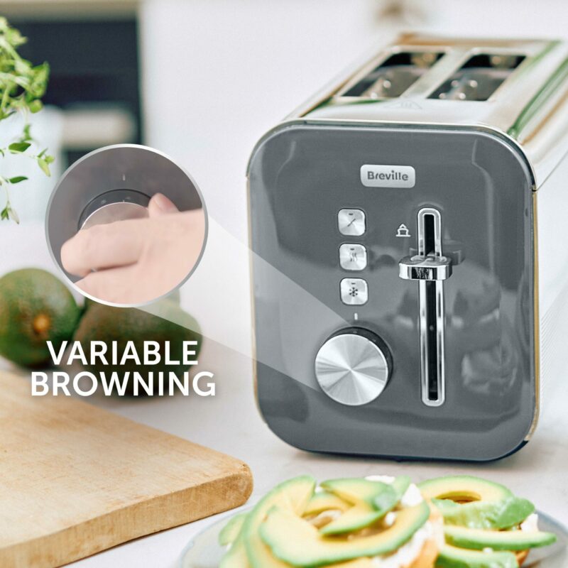 Breville High Gloss 2 Slice Toaster VTT968 - Grey - Image 2