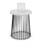 Broadway Round Lamp Table - White Marble