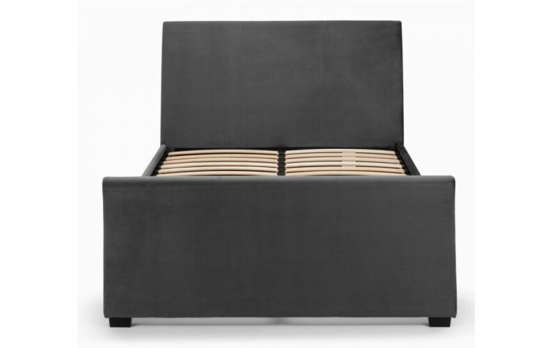 Capri Fabric Bed with 2 Drawers - Dark Grey Velvet - Image 3