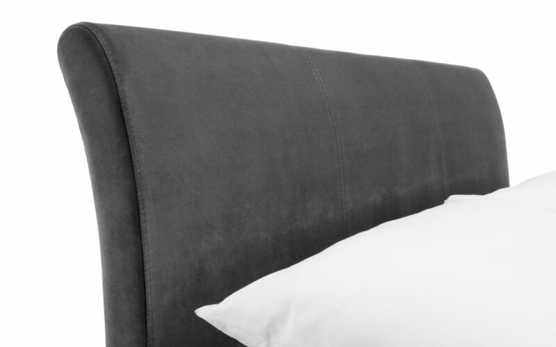 Capri Fabric Bed with 2 Drawers - Dark Grey Velvet - Image 4