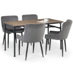 Carnegie & Luxe 4 Seater Grey Dining Set