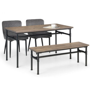 Carnegie & Luxe 4 Seater Dining Set (2 Luxe Grey Chairs & Bench)