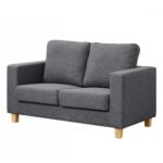 Chesterfield 2 Seater Sofa Linen Fabric Dark Grey