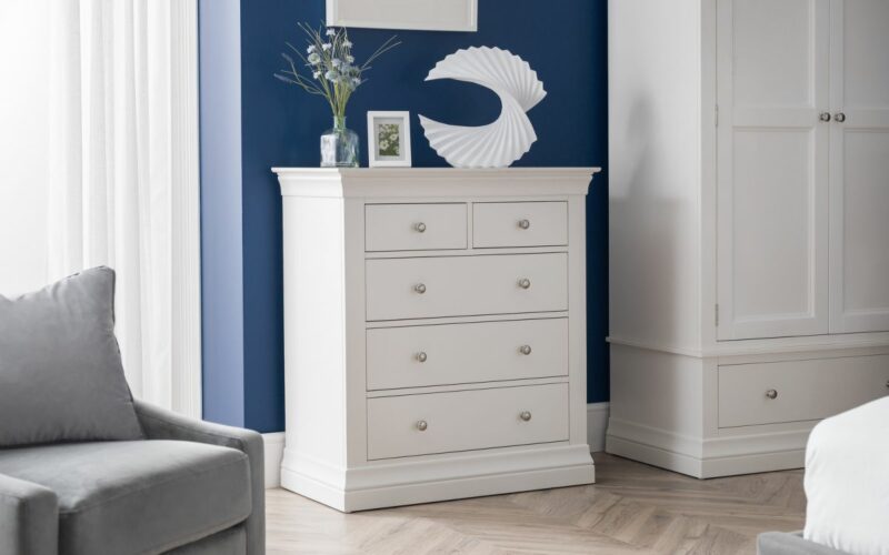 Clermont 3+2 Drawer Chest - White - Image 7