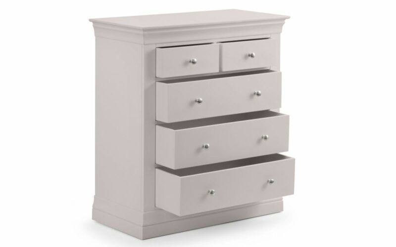 Clermont 3+2 Drawer Chest - Light Grey - Image 3
