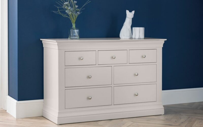 Clermont 4+3 Drawer Chest - Light Grey - Image 3
