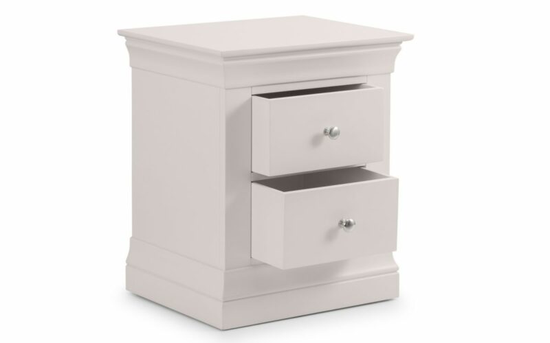 Clermont 2 Drawer Bedside - Light Grey - Image 3