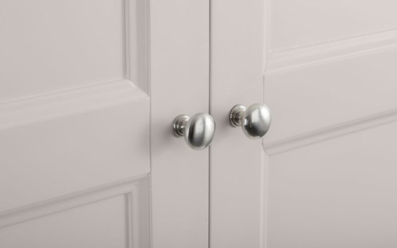 Clermont 2 Door 1 Drawer Wardrobe - Light Grey - Image 4