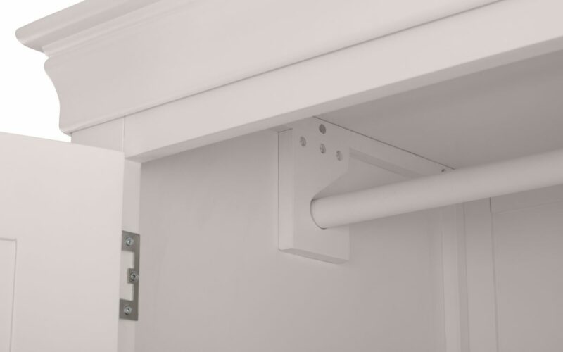 Clermont 2 Door 1 Drawer Wardrobe - Light Grey - Image 5