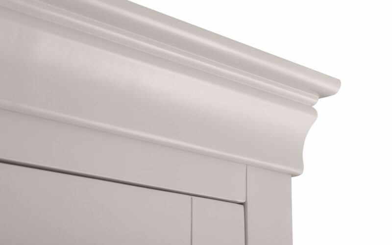 Clermont 2 Door 1 Drawer Wardrobe - Light Grey - Image 6