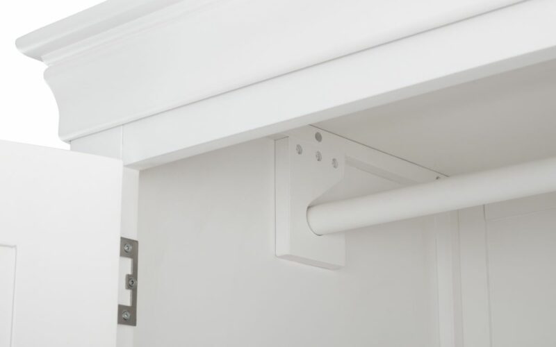 Clermont 2 Door 1 Drawer Wardrobe - White - Image 5