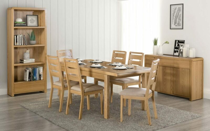 Curve Oak Extending Dining Table (150cm + 50cm x 90cm) (JB) - Image 2