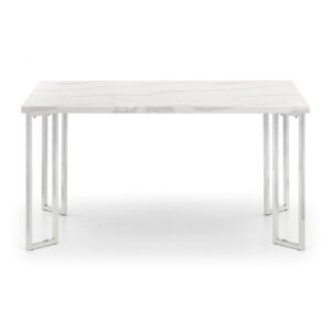 Positano White Marble Dining Table (150cm x 90cm)  (JB)