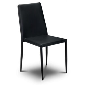 Jazz Stacking Chair - Black Faux Leather (JB)