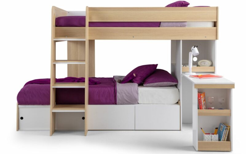 Eclipse Bunkbed - Oak/White - Image 2