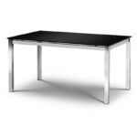 Tempo Black Glass Dining Table (160cm x 90cm) (JB)