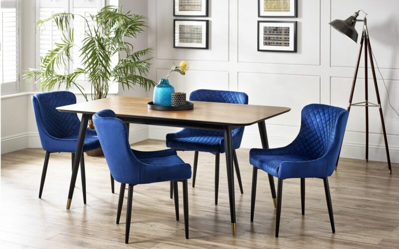 Findlay Rectangular Dining Table - Walnut & Black - Image 4